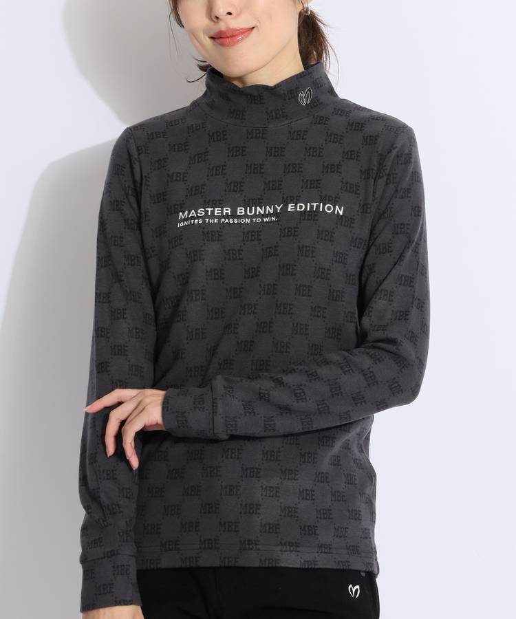 マスターバニー MB モノグラムロゴ起毛モックネック長袖カットソー