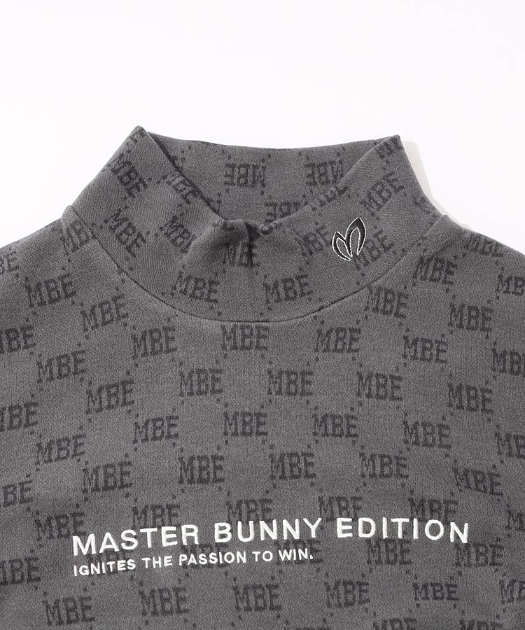 マスターバニー MB モノグラムロゴ起毛モックネック長袖カットソー