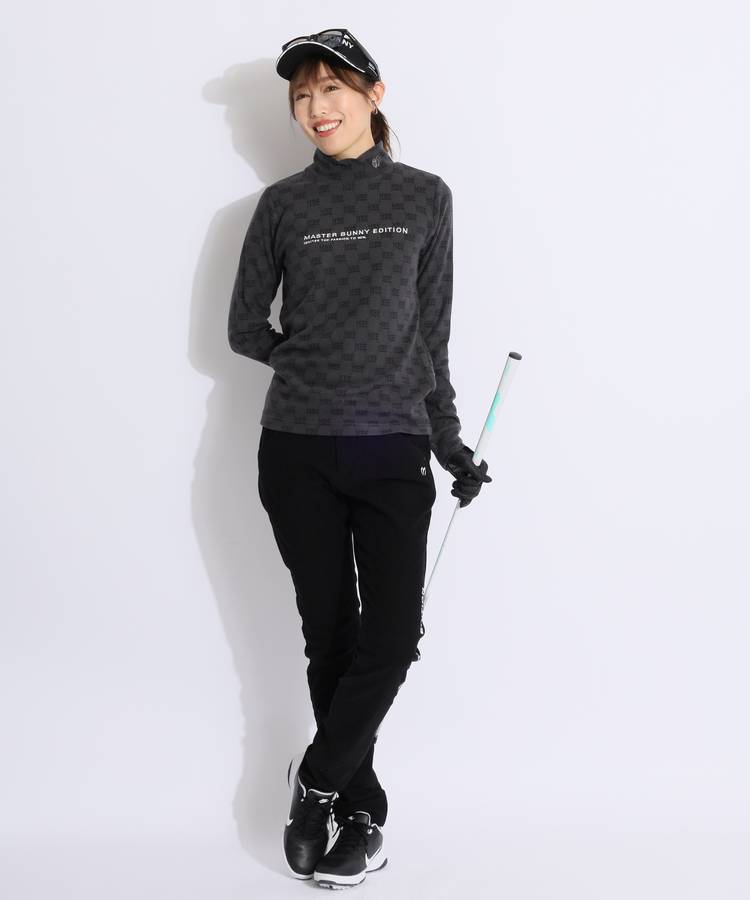 マスターバニー MB モノグラムロゴ起毛モックネック長袖カットソー