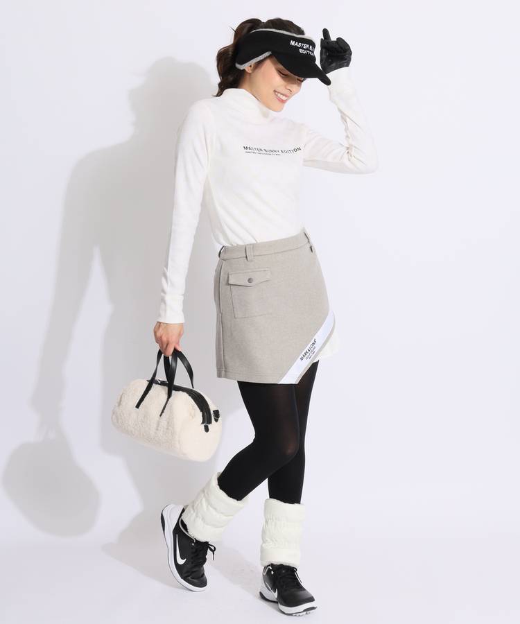 マスターバニー MB モノグラムロゴ起毛モックネック長袖カットソー