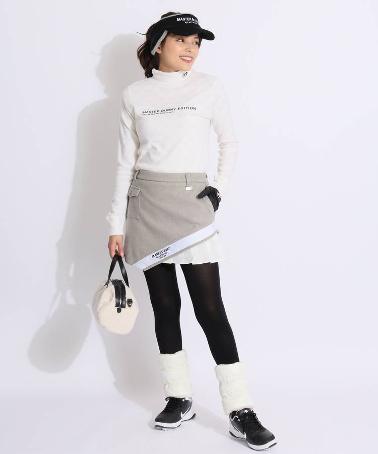 マスターバニー MB モノグラムロゴ起毛モックネック長袖カットソー