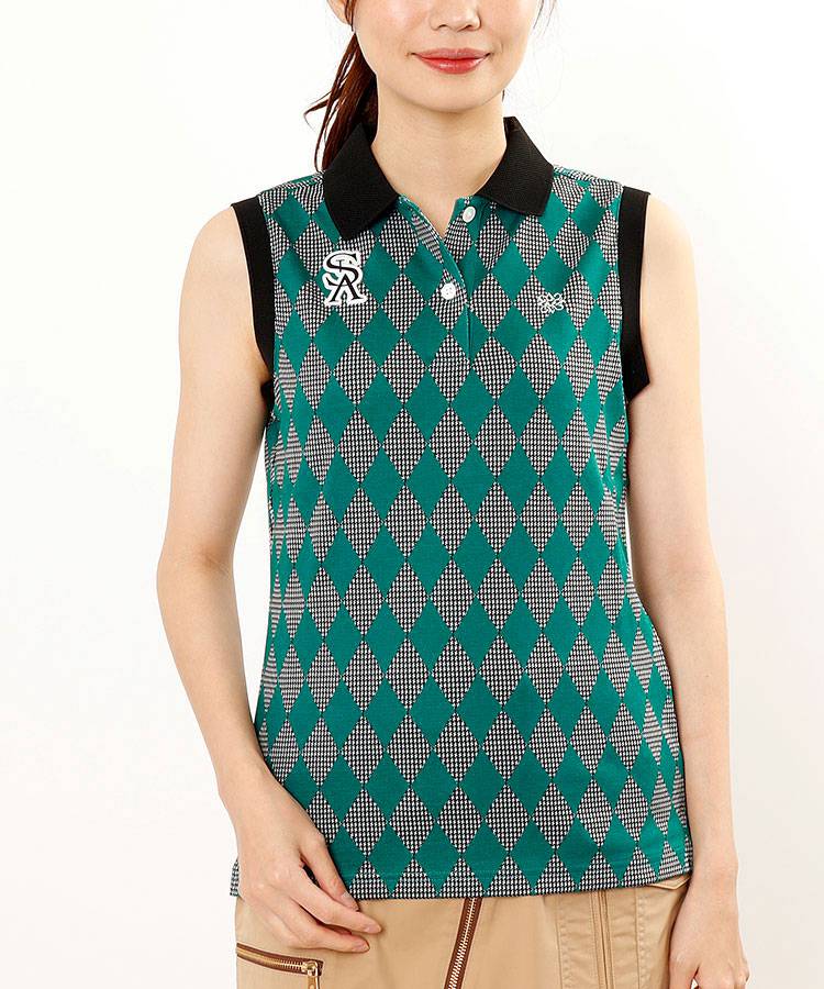 セントアンドリュース SA 【アウトレット】ダイヤ千鳥柄◇ノースリーブ