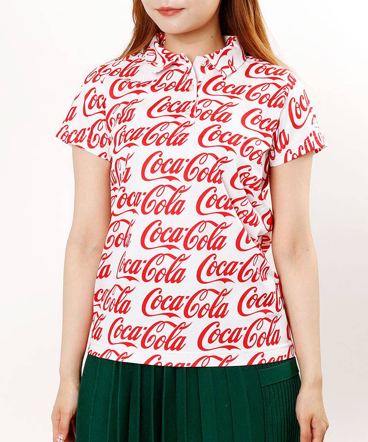 ジャックバニー JB 【アウトレット】CocaColaロゴ総柄半袖ポロシャツ 