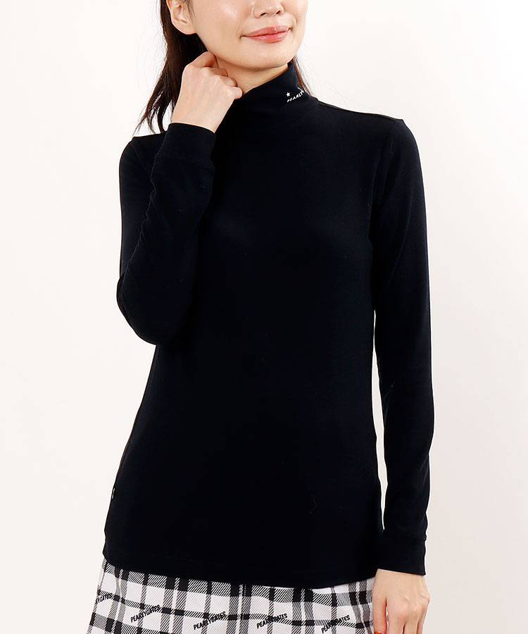 パーリーゲイツ　モックネック　長袖シャツ　ゴルフ　ウエア　黒 アンダー PG 4 パーリーゲイツ モックネック 長袖シャツ ゴルフ ウエア 黒