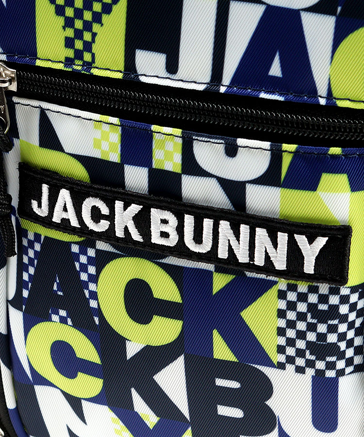 JACK BUNNY (ジャックバニー) 総柄ロゴデザイン キャディバッグ-