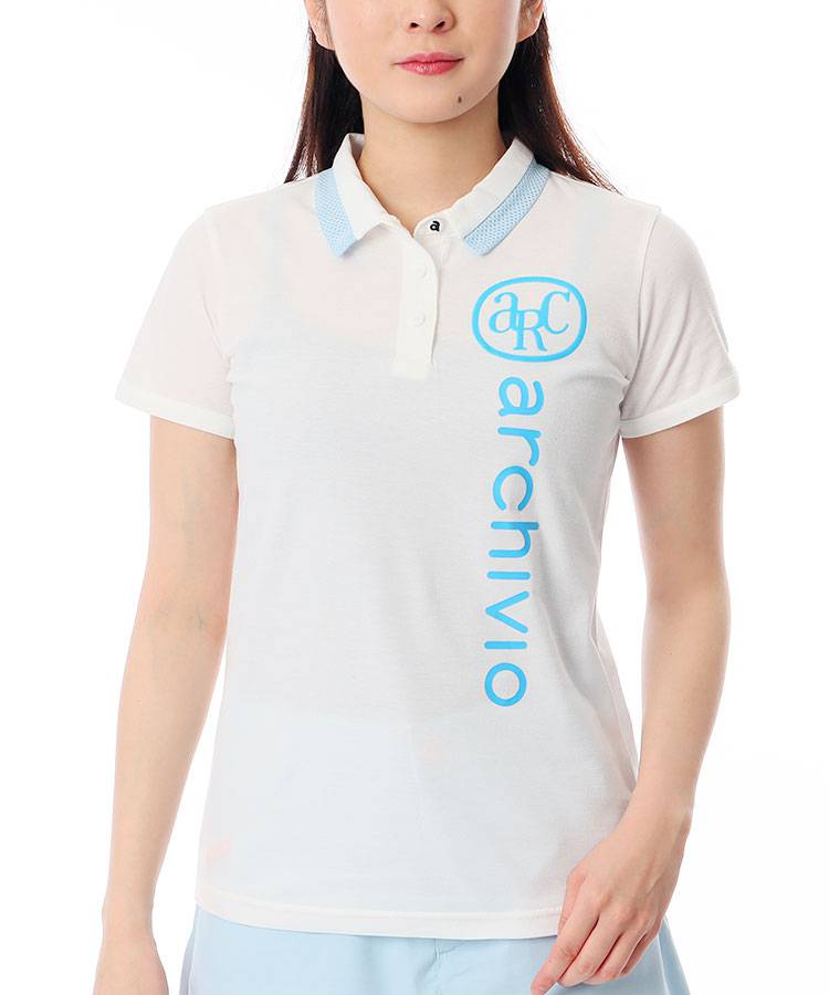 ★新品★タグ付　アルチビオ archivio ポロシャツ ホワイト サイズ36 アルチビオ archivio ポロシャツ 半袖 ロゴ ゴルフウェア 36 S 白 未