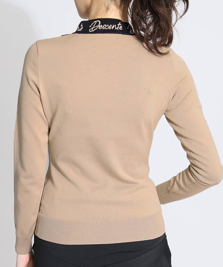 デサントゴルフ DE [LUXE]シースルー切替モックネックニット