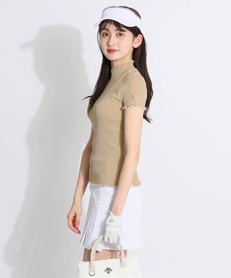DESCENTE - DESCENTE [LUXE]SWAROVSKIリブメロー半袖ニット LUXE】総リブメロー半袖ニット【アウトレット】 | デサント