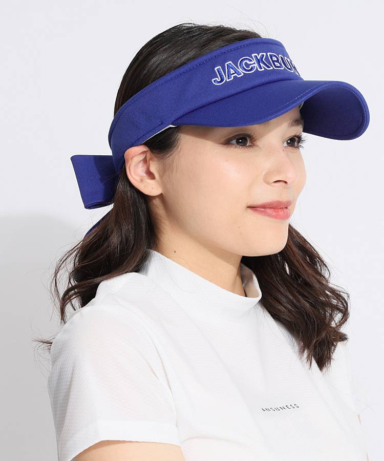 ジャックバニー JB バックリボンメッシュサンバイザー レディース