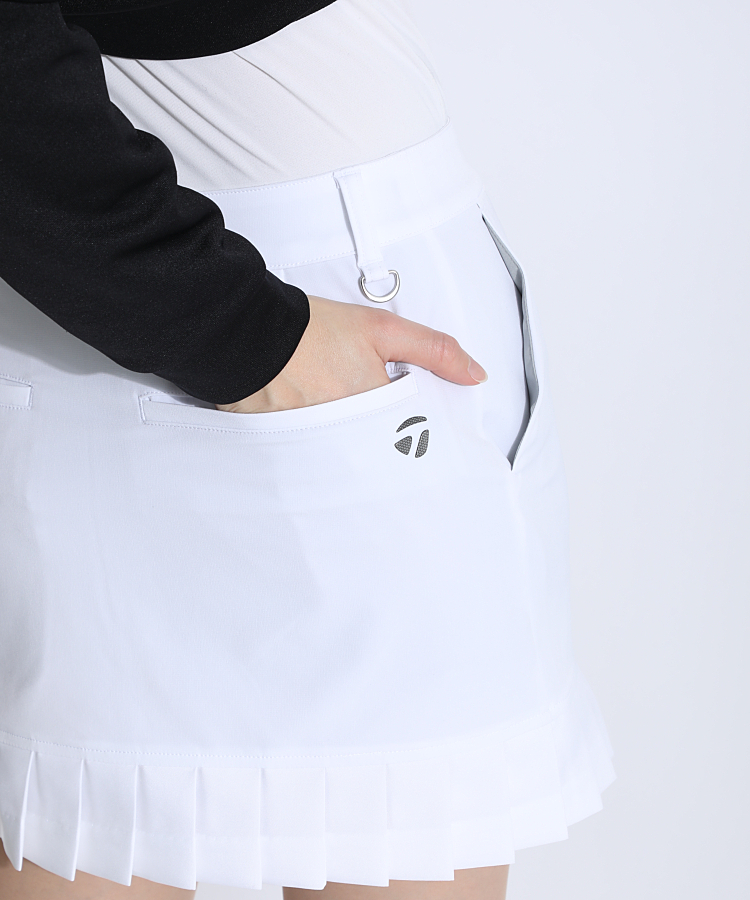 TaylorMade ゴルフ プリーツスカート　ホワイトＳ テーラーメイド(TaylorMade) ゴルフウェア スカート ブロック