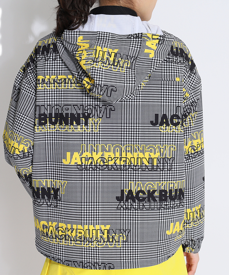 極美品 ジャックバニー 千鳥 グレンチェック パーカー ジャケット L 撥水 ジャックバニー JB グレンチェック柄フーディブルゾン