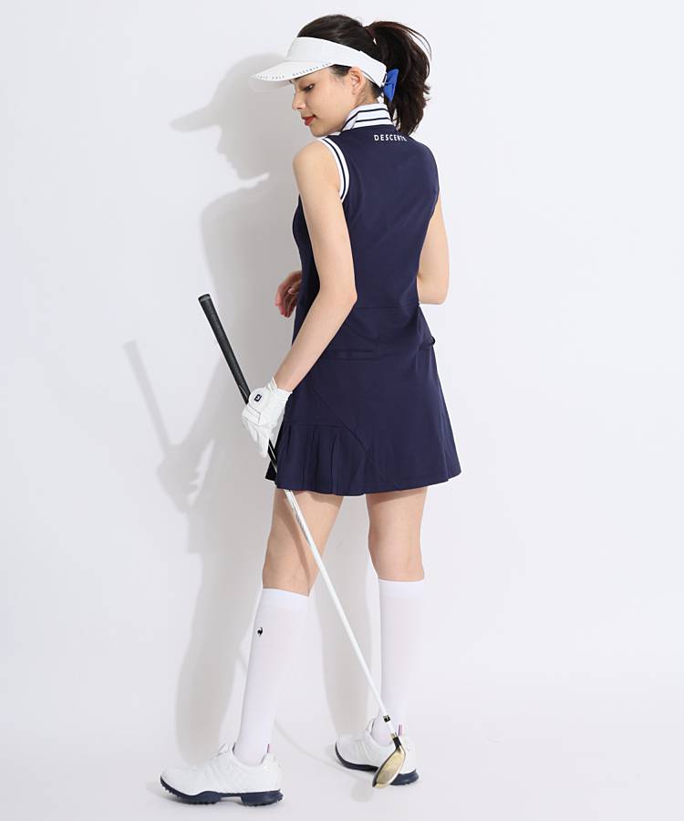 デサントゴルフ DE 速乾Stretchプリーツ切替ノースリーブワンピース