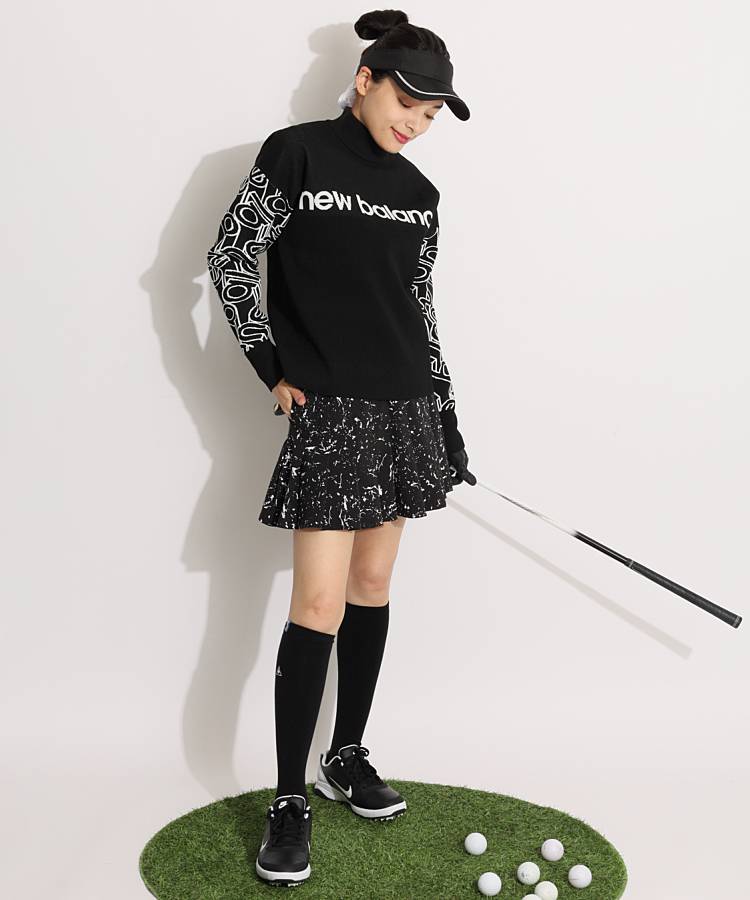 ランバン スポール LV UV吸汗速乾スプラッシュ柄プリーツスカート