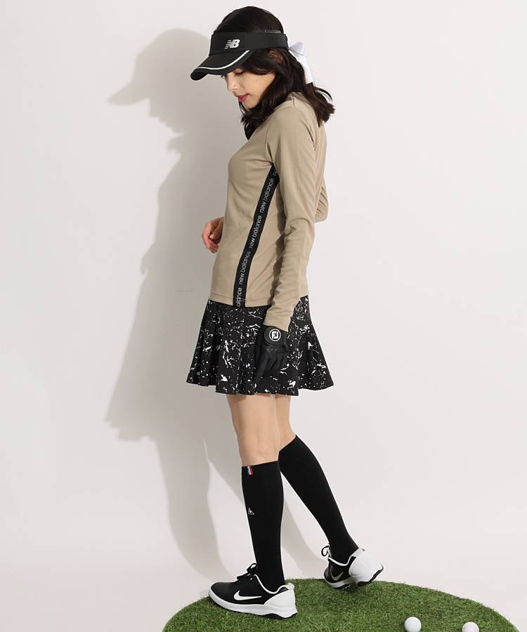 ランバン スポール LV UV吸汗速乾スプラッシュ柄プリーツスカート