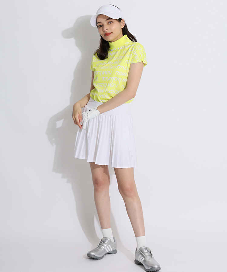 ニューバランスゴルフ NB ボタン付きロゴボーダーモックネック半袖