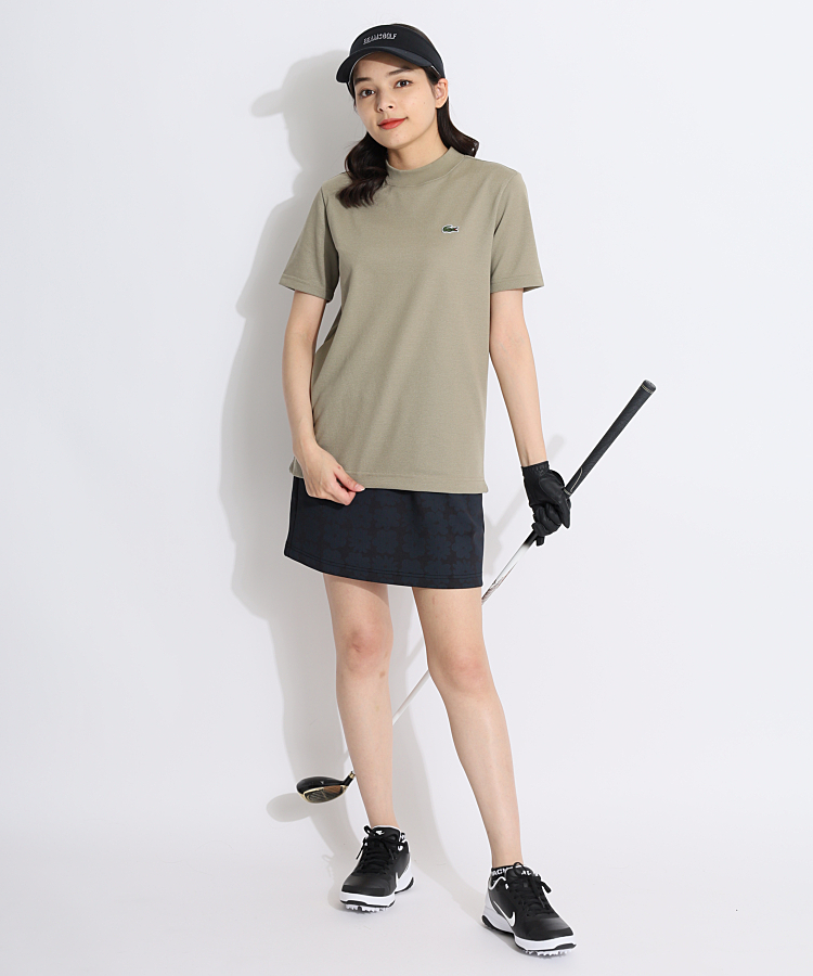 ビームスゴルフ BE [LACOSTE]鹿の子モックネック半袖カットソー