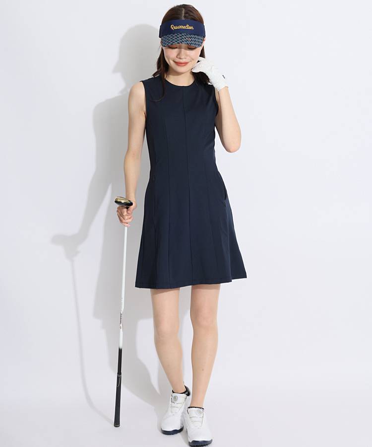 美品】レザレクション ゴルフ サンバイザー ラニウス柄 ネイビー