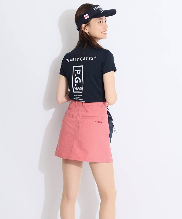 パーリーゲイツ PG バックロゴプリントモックネック半袖