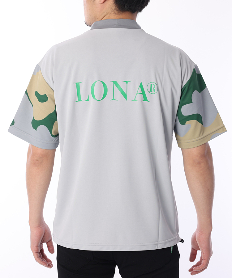 MARK&LONA 22SS カモフラビッグロゴ モックネック Tシャツ 50-