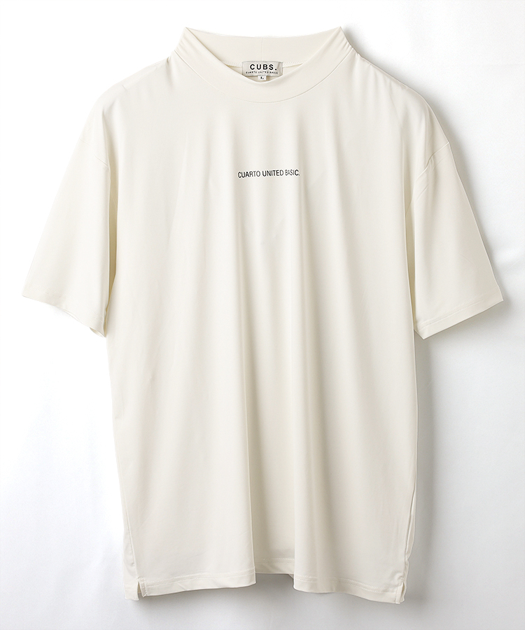 クアルトユナイテッド CU simpleロゴ半袖モックネックTシャツ ゴルフ