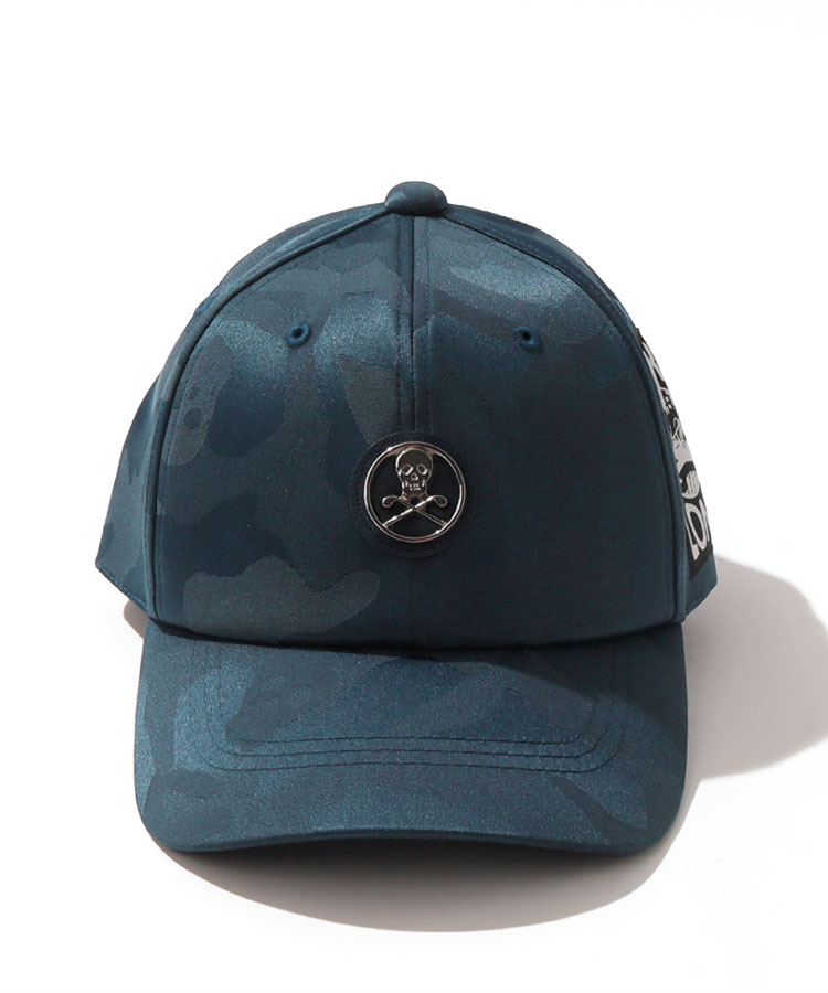 【極美品】マーク＆ロナ スカル ロゴ キャップ 帽子 ゴルフホワイト