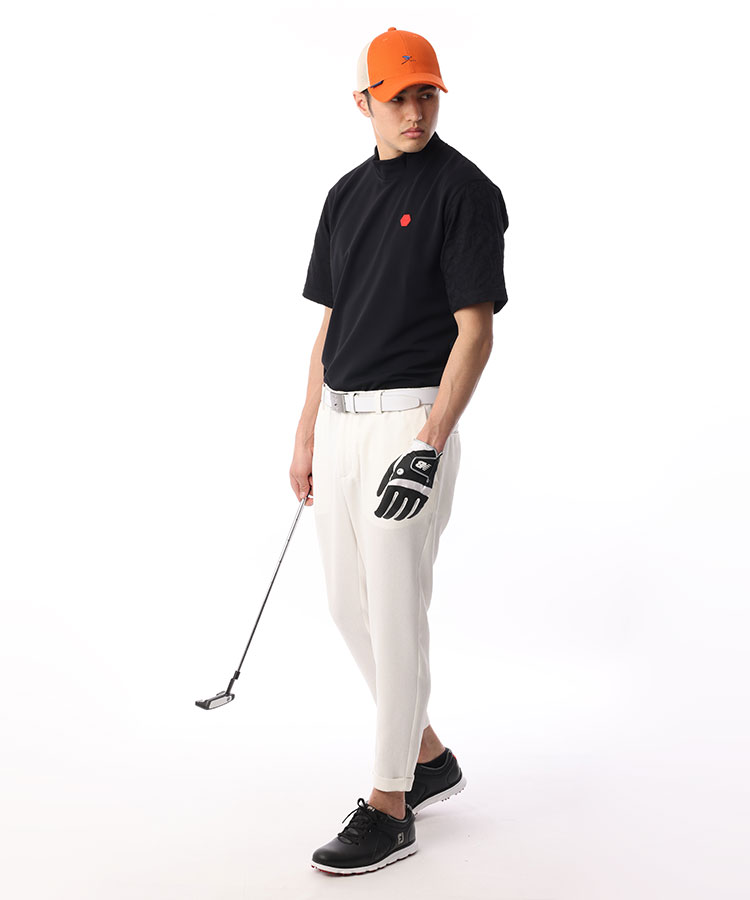 トヴホ TV ジャガード切替モックネック半袖カットソー ゴルフウェア通販 HIGUMA GOLF STORE（ヒグマゴルフストア）