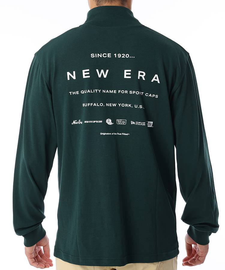 ニューエラ NE 吸汗速乾ロゴプリントモックネック長袖カットソー(グリーン) ゴルフウェア通販 HIGUMA GOLF STORE（ヒグマゴルフストア）