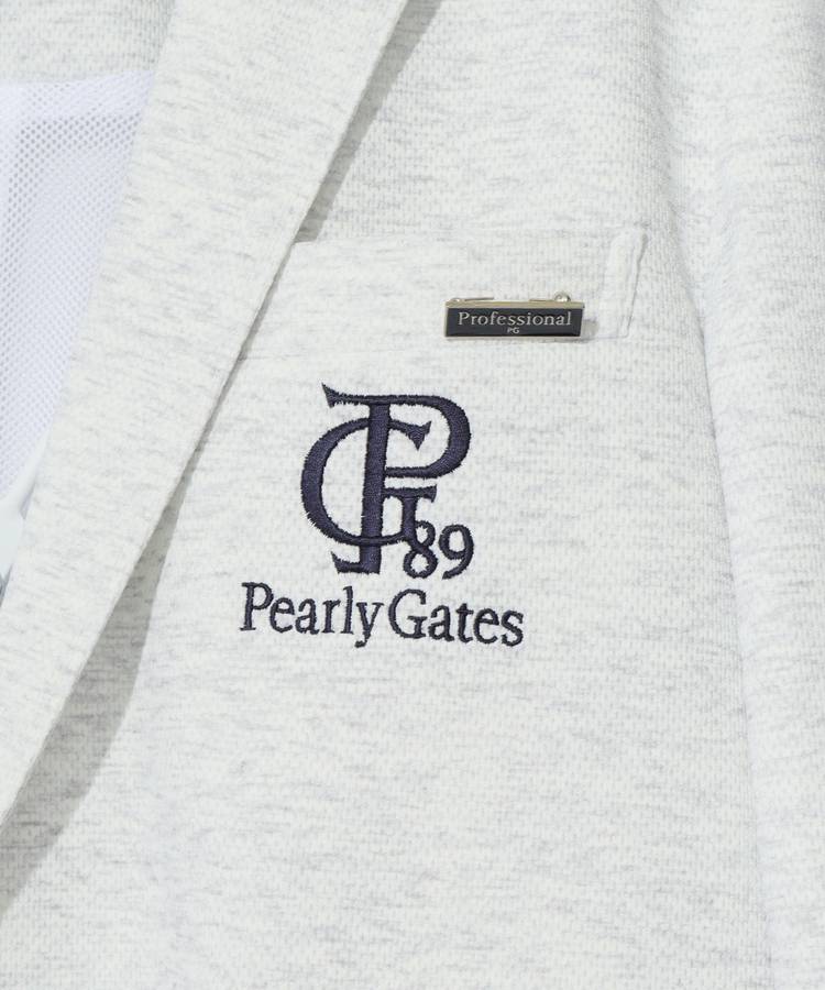 PEARLY GATES ロゴ刺繍メッシュジャケット 、ダークネイビー 、サイズ:5