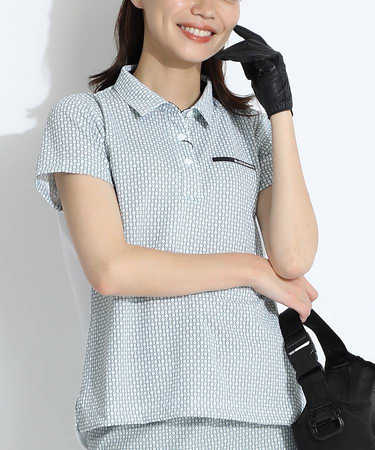 BW 吸水速乾メッシュドット半袖ポロシャツ
