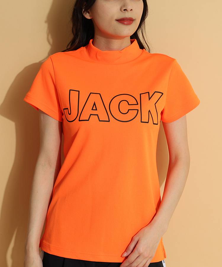 JB ロゴPrint軽量モックネック半袖カットソー