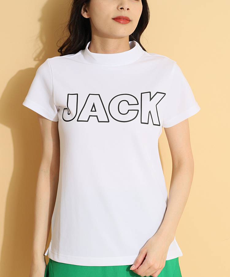 JB ロゴPrint軽量モックネック半袖カットソー