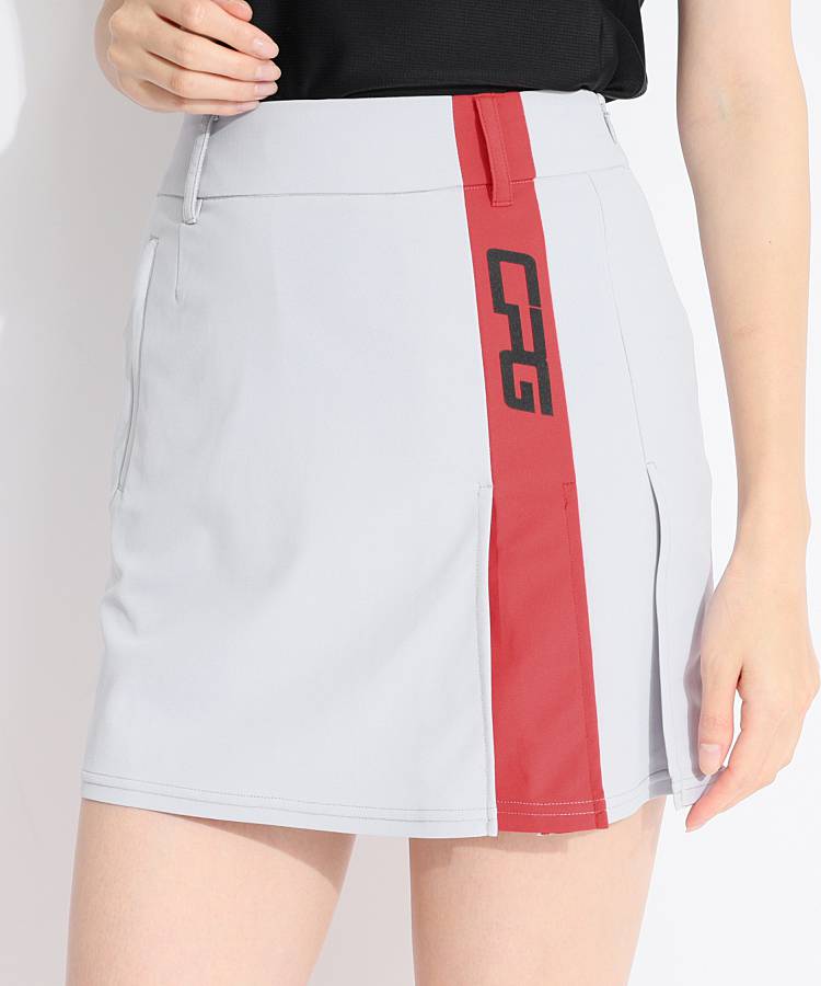 CP [RIKAINOUE]ペチパンツ付きアシメプリーツスカート