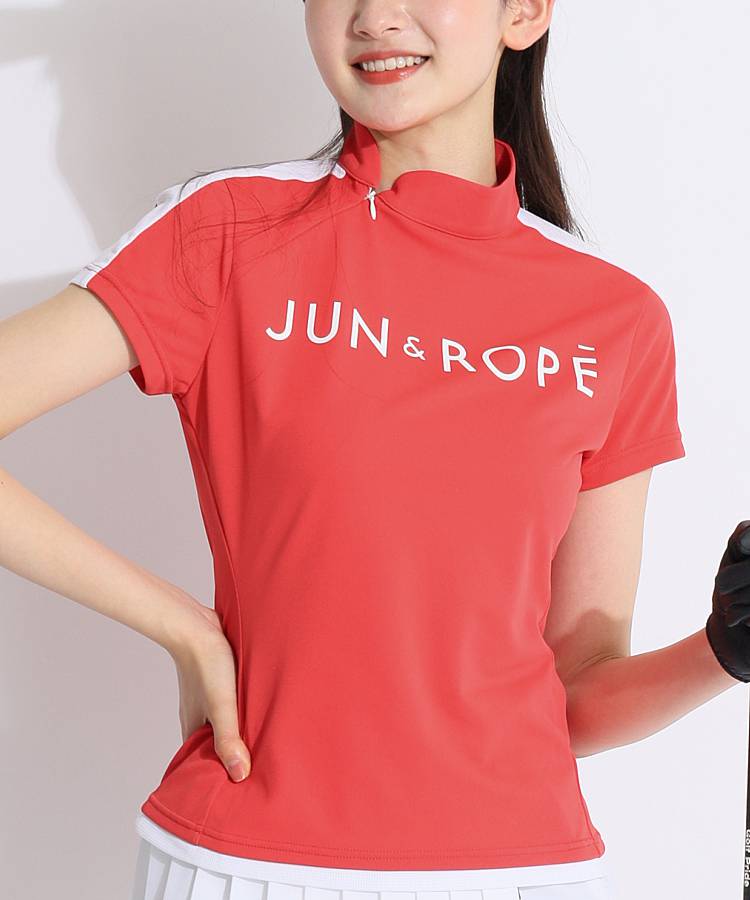 JR UV&DRYメッシュ切替モックネック半袖カットソー