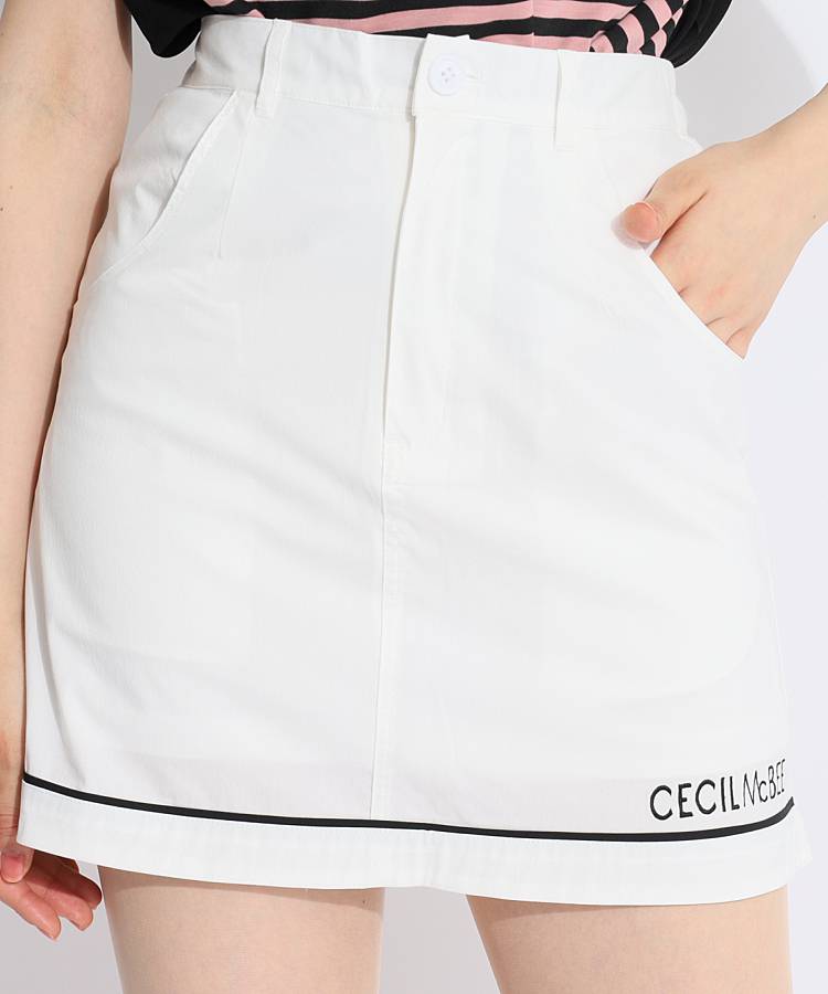 CC バイカラーLINEリネン調スカート