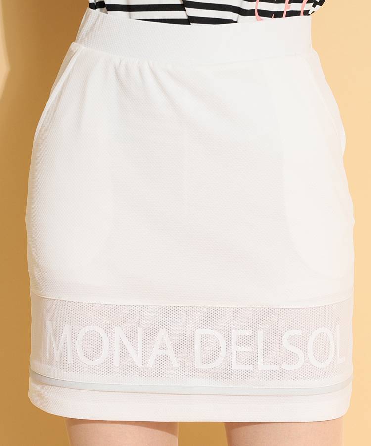 MD 一体型ペチパンツ付メッシュロゴ切替スカート