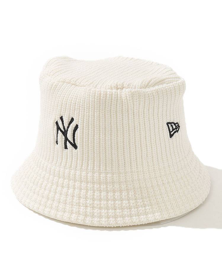 NE [NewYorkYankees]ニットバケットハット(アイボリー)