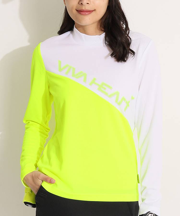 VH バイアス切替モックネック長袖カットソー