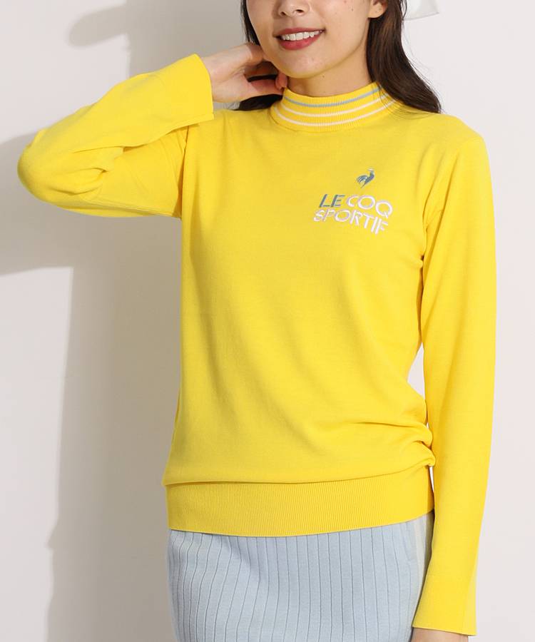 LQ 配色ラインモックネックスフレニット