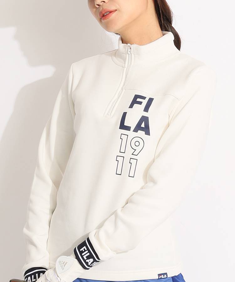 FG フリース切替UVハーフジップ長袖カットソー