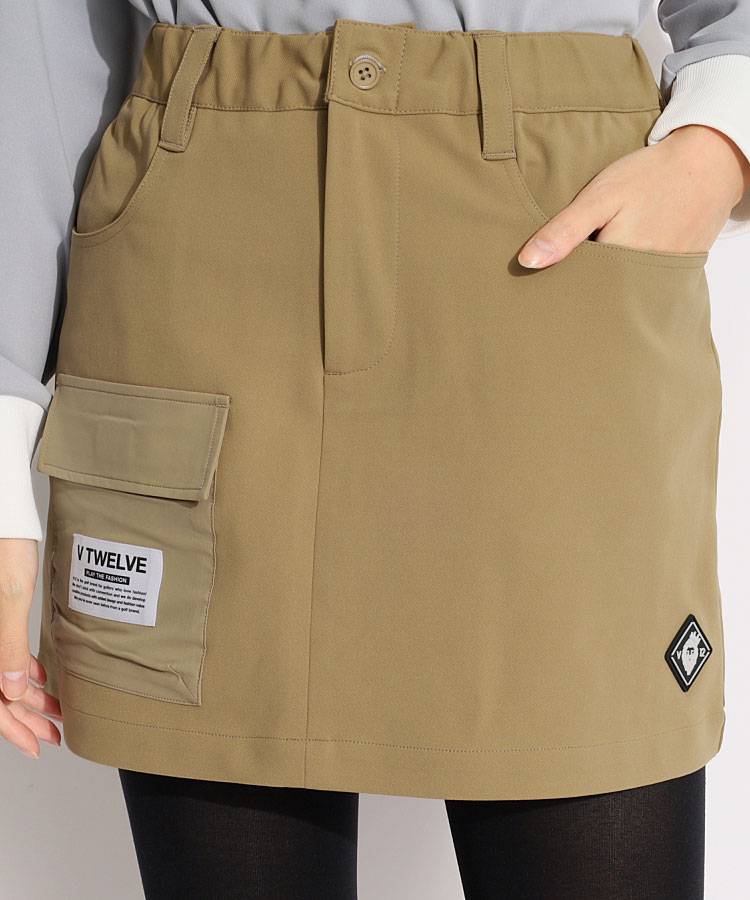 VI 一体型ペチパンツ付きミリタリーポケットツイルスカート
