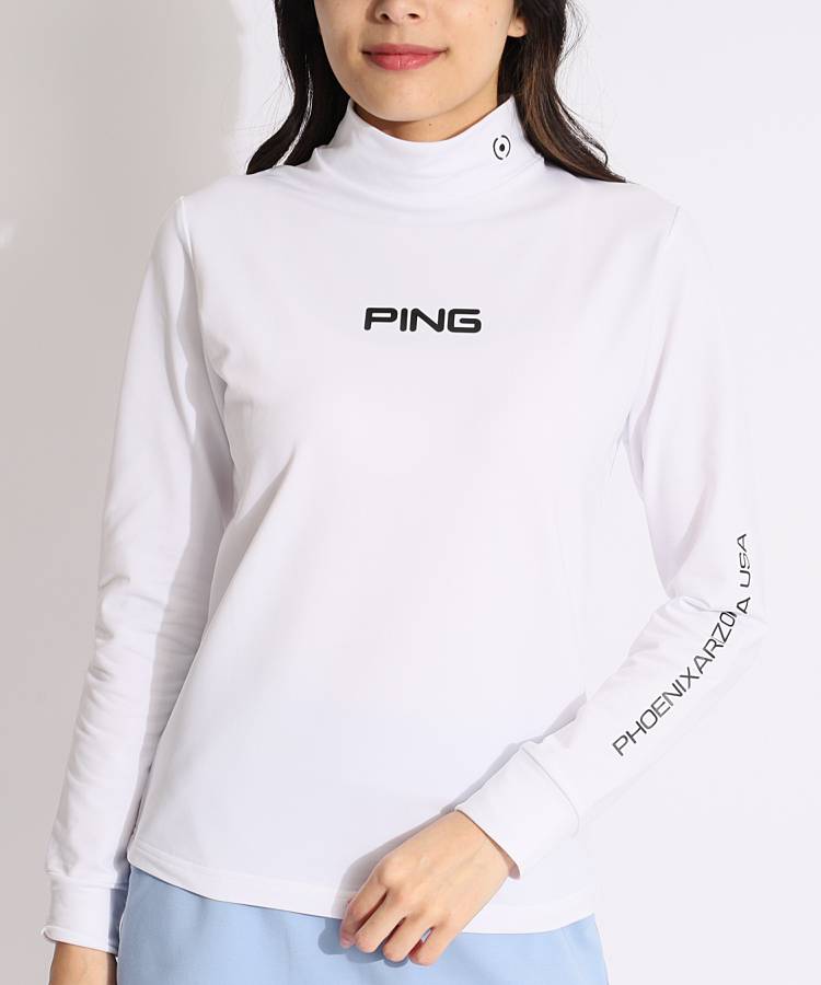 PN キルティング切替ロゴモックネックカットソー