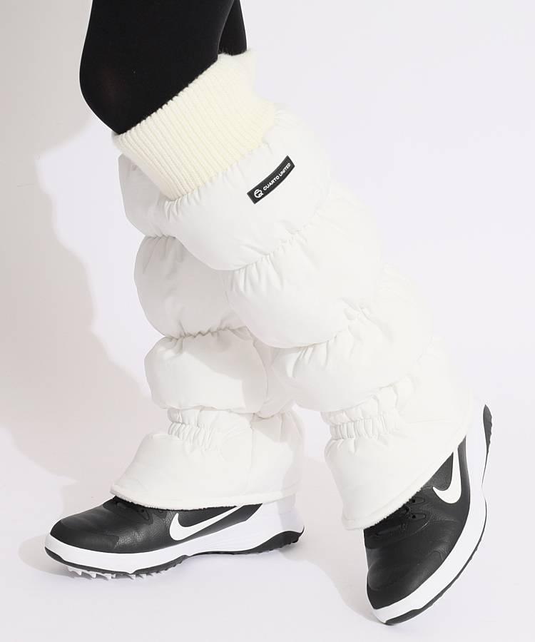 CU ロゴワッペン付き裏フリース中綿レッグウォーマー