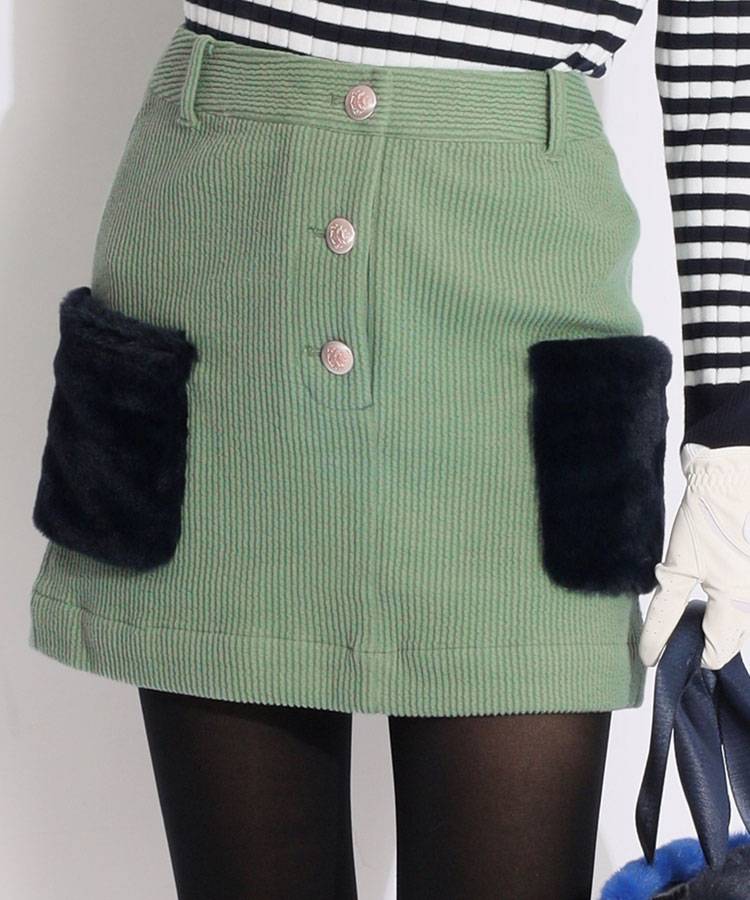 アンパスィ AP マルチストレッチファー切替コーディロイスカート