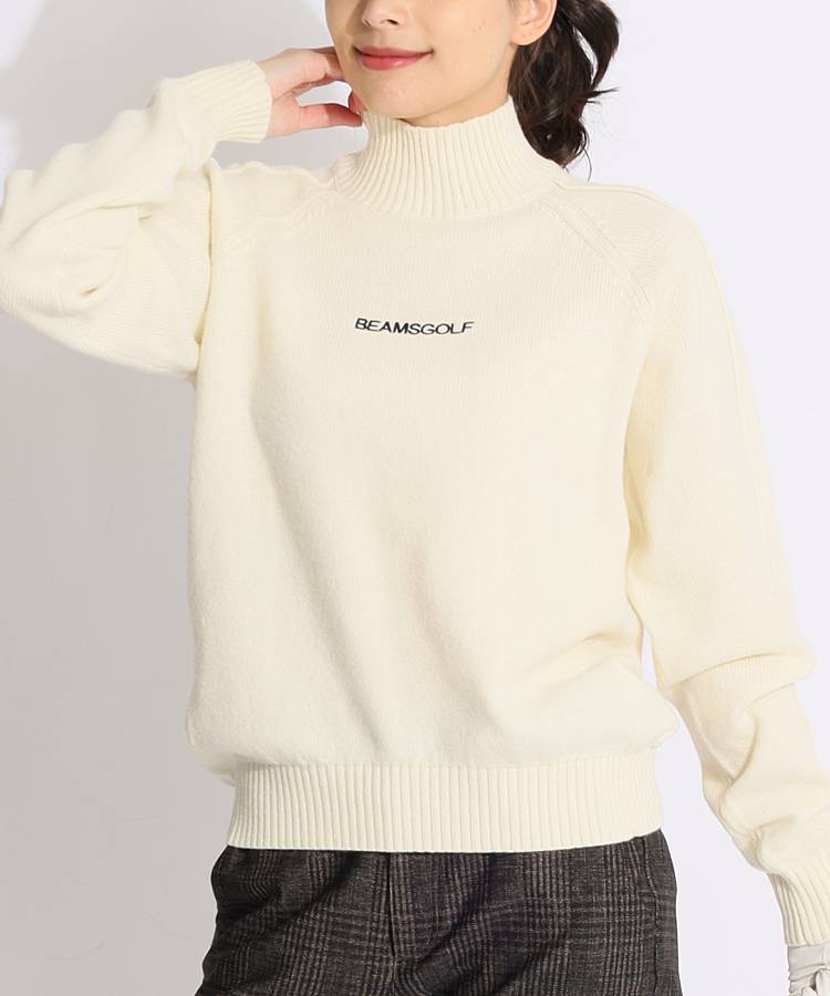 BE フロントロゴハイネックニット