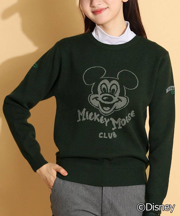 BE [Disney]ジャガードロゴクルーネックニット