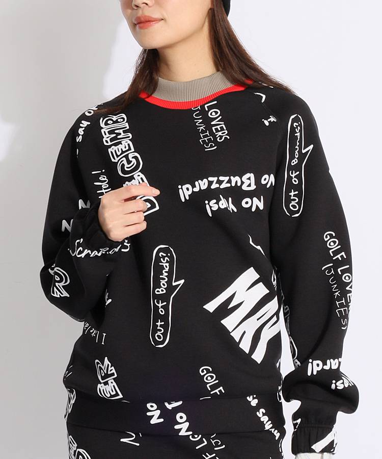 ディセンバーメイ ゴルフウェア カットソー モックネック 手描き風