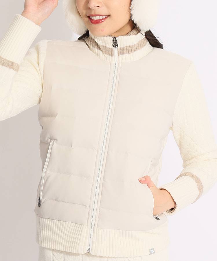 DE 【CRYSTALCOLLECTION】防風ストレッチ異素材切替ダウンジャケット