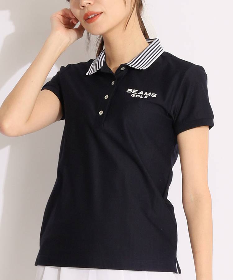 ビームス ゴルフ　ストライプ柄ノースリーブポロシャツ BEAMS GOLF（ビームスゴルフ）の「BEAMS GOLF ORANGE LABEL