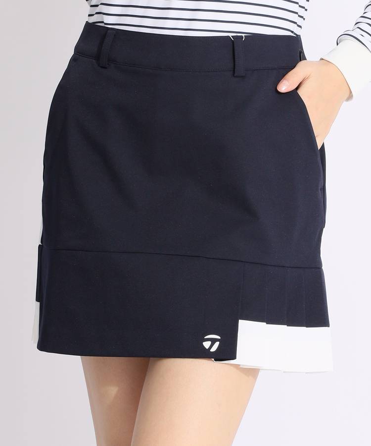 TG 【CLUBTAYLORMADE】ブロックプリーツ一体型ペチパンツスカート