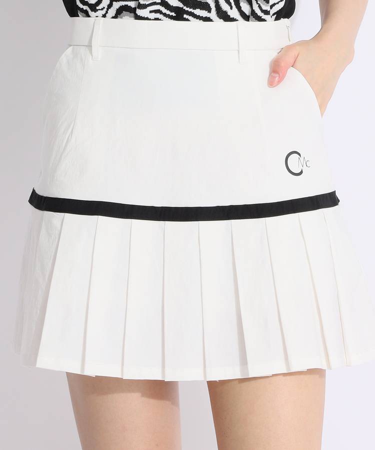 セシルマクビーグリーン CC ラインテープ裾プリーツスカート